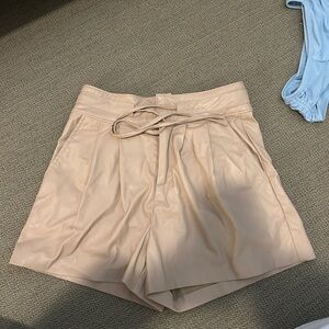Blank NYC faux leather shorts - beige